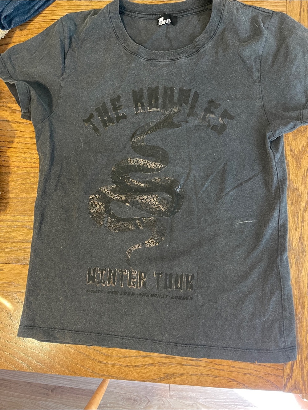 The Kooples Kids Black Snake Graphic Short Sleeve Tee